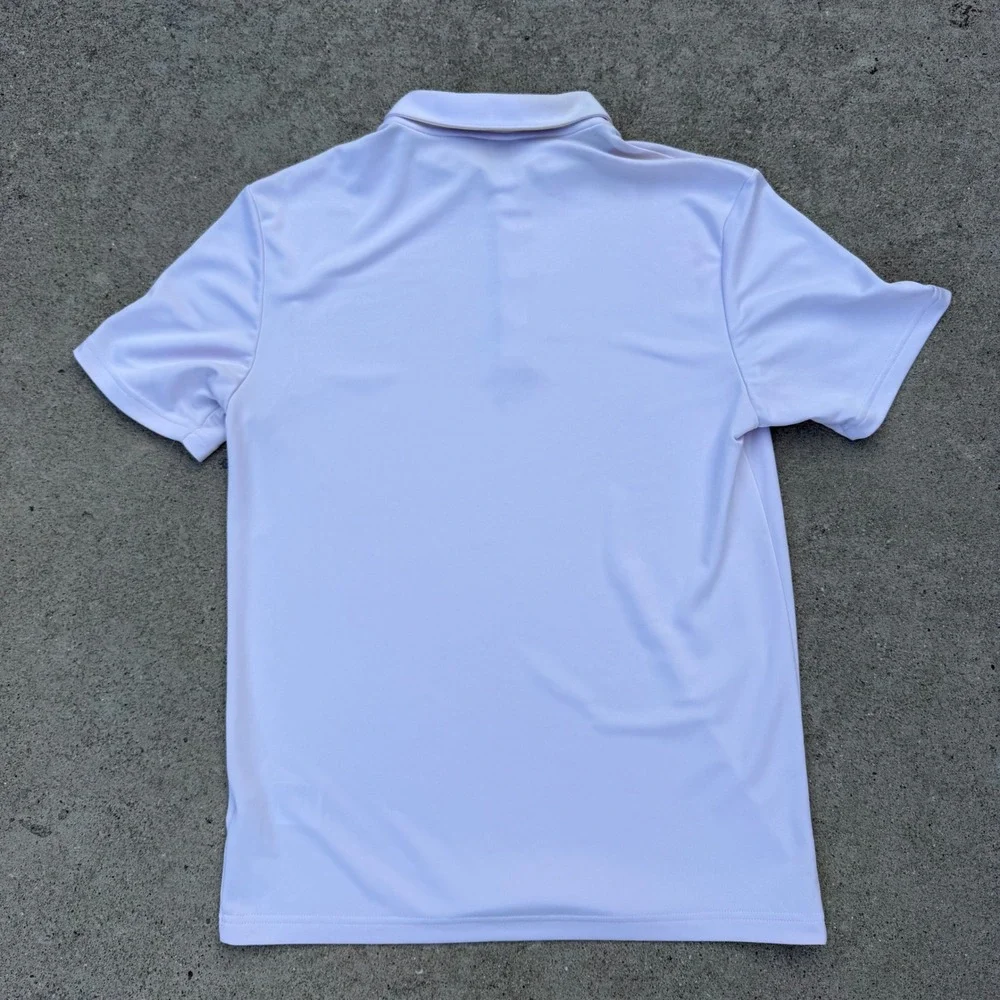 Adidas | Performance Golf Polo Modern White Red Graphic Mens Small Athletic